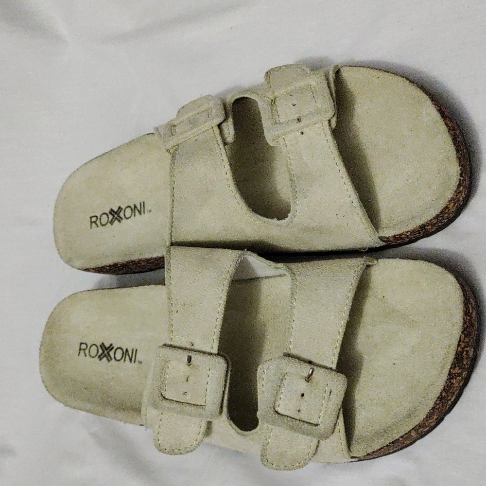 NWOT Women's Roxoni Comfort Double Buckle Adjustable Eva Flat Slides Sandals